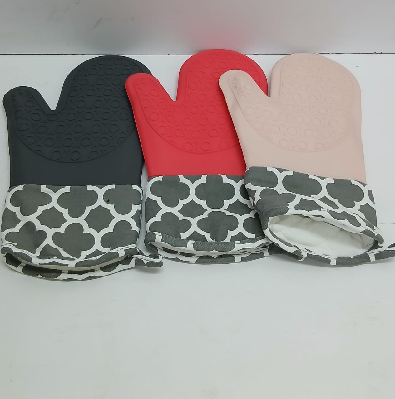 2pcs Insulated Kitchen Oven Gloves with Silicone Coating, Heat-Resistant Cooking Gloves for Baking, Grilling and Kitchen Use, Non-Slip Protective Hand Gloves