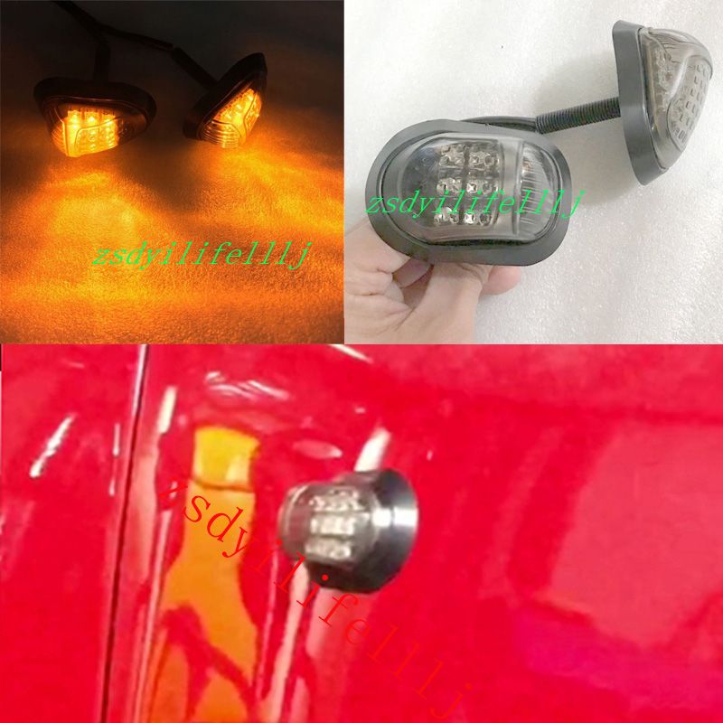 2x Fit For Lexus Lx470 1998-2007 Car Left Right Leaf Plate Lamp Signal Light Black Cover Yellow Led