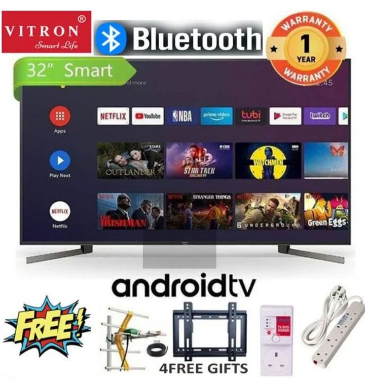 TCL 32" inch Bluetooth Enabled Inbuilt decoder Frameless Smart Android TV HDR10 DOLBY LED WIFI TelevisionChromecast  Google Playstore Netflix Youtube+ 4 EXTRA FREE GIFTS