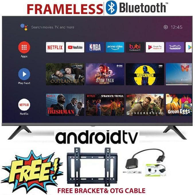 GLD 43" inch TV Smart Android TV Bluetooth Connectivity Television, Inbuilt Decoder Netflix Youtube VGA HDMI USB Wide Color Enhancer + FREE WALL BRACKET+ RCA /AUDIO CABLE
