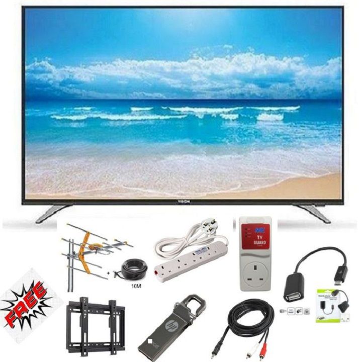Amtec 32M8  32 inch AC/DC FRAMELESS Digital LED TV with Inbuilt Decoder for local Local Channels HDMI and USB ports,VGA+ 7 Free GIFTS