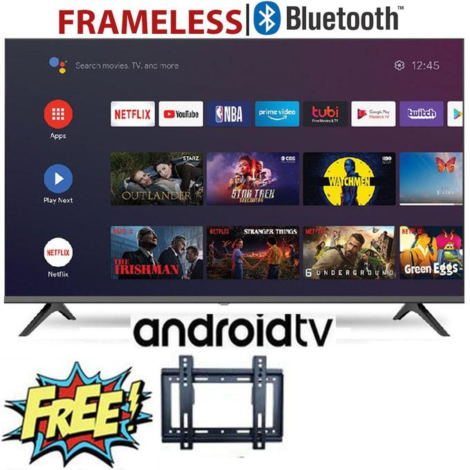 Vitron Electronics 32" INCH BLUETOOTH TV HTC3200S, Frameless Smart Android TV Inbuilt Decoder,Netflix Youtube Google Playstore+ FREE WALL MOUNTING  bracket