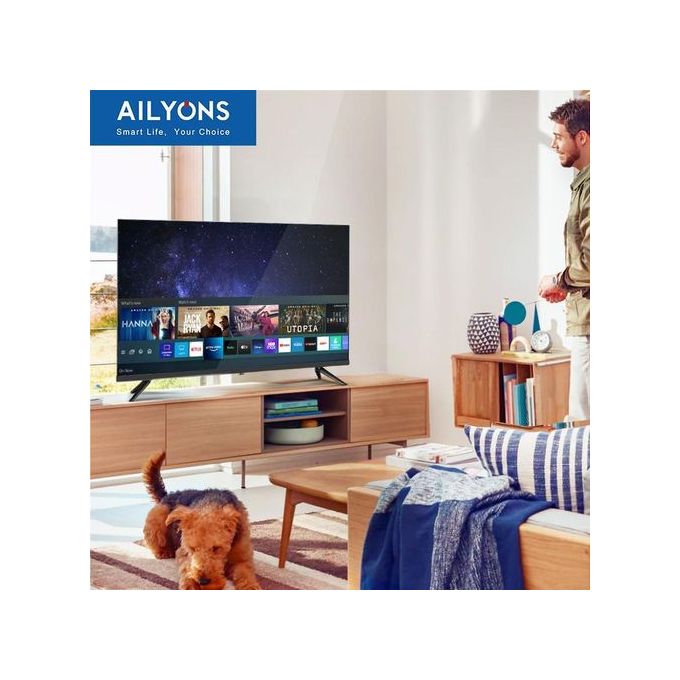 Ailyons 32" inch Frameless Smart Android 11 TV Full HD Netflix TV YouTube  Energy Saving LST3208W Wide Visual Angle Television TV leg/stands Television A+ Panel, HDMI USB Ports Wide Voltage Design