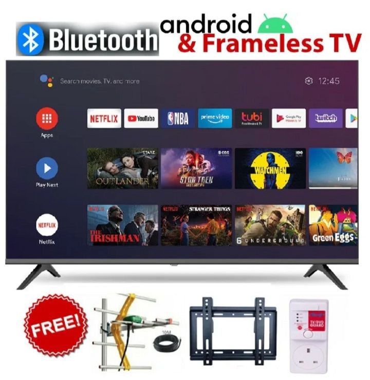 Skyworth 43''inch Frameless Smart Android AI TV Bluetooth Enabled Netflix Youtube I-cast Prime VIdeo Google Play Assistant Television Inbuilt Decoder Built-in Wi-FI +3 EXTRA GIFTS