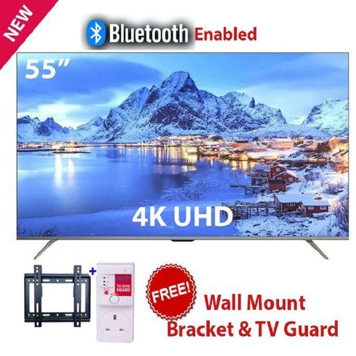 Hisense 55" Inch,55A6(2025 Model) HISENSE 55 INCH,FRAMELESS,DOLBY AUDIO SMART-Television,UHD 4K,BLUETOOTH 5.0 CONNECTIVITY,WI-FI CONNECTIVITY, INBUILT DECODER,+FREE TV GUARD+WALL MOUNTING BRACKET