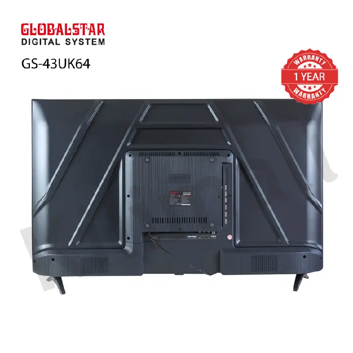 GLOBALSTAR 43"INCH BLUETOOTH ENABLED SMART ANDROID TV NETFLIX ,YOUTUBE TELEVISION INBUILT DECODER , BUILT-IN WIFI, APP STORE 1GB-RAM 8GB-ROM 2*USB PORTS,3*HDMI PORTS
