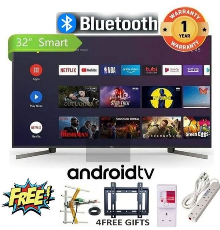 GLOBALSTAR 32"INCH BLUETOOTH ENABLED SMART ANDROID TV NETFLIX ,YOUTUBE TELEVISION INBUILT DECODER , BUILT-IN WIFI, APP STORE 1GB-RAM 8GB-ROM + 4 EXTRA FREE GIFTS