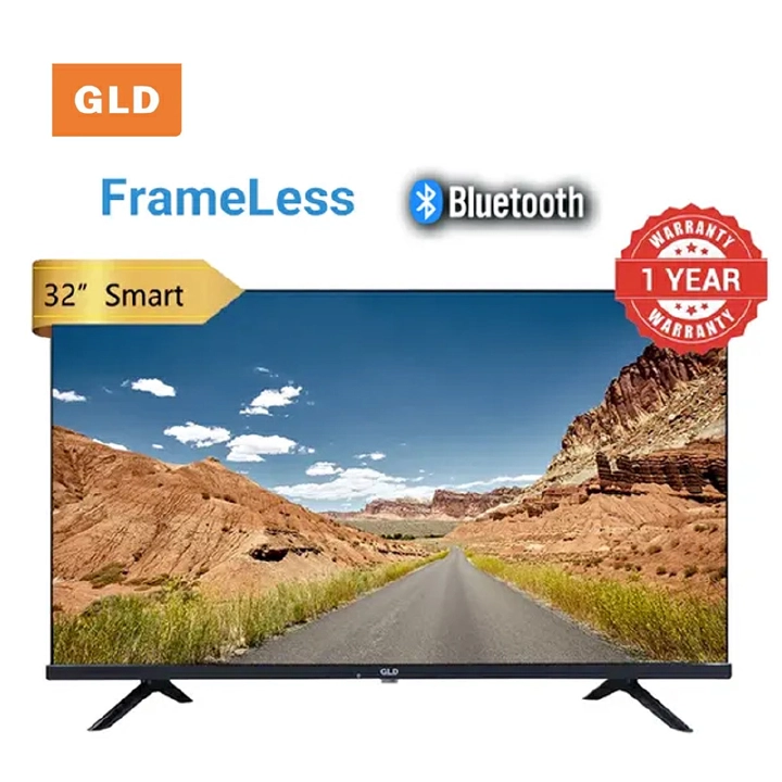 GLD 32" INCHES,FRAMELESS SMART BLUETOOTH ENABLED-ANDORID TV SMART,NETFLIX +YOUTUBE,WIFI Connectivity TELEVISION INBUILT DECODER WIDE COLOR ENHANCER USB PORTS HDMI PORTS + 8 FREE GIFTS