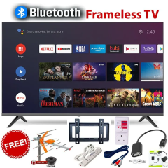 GLD 32" Inch Smart Android Digital TV  Frameless Television Bluetooth TV App-store Inbuilt Decoder Netflix TV YouTube  TV USB&HDMI PORTS WIFI ACCESS GLD32inch TV GLD TV GLDTV+ 6 EXTRA ACCESSORIES