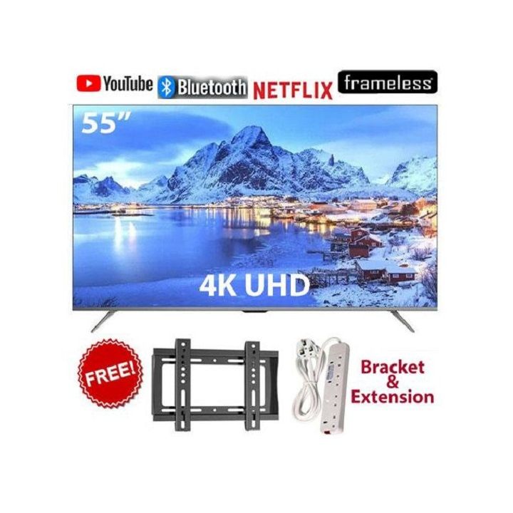 GLOBALSTAR 55" INCH/139CM, 55UK64,4K ULTRA HD SMART TV,FRAMELESS, BLUETOOTH ENABLED TELEVISION,NETFLIX, YOUTUBE, PRIMEVIDEO,VIDAA OS,DOBLY,USB/HDMI/VGA PORTS,+ 2 YRS WRNTY+ FREE EXTENSION+WALL BRACKET