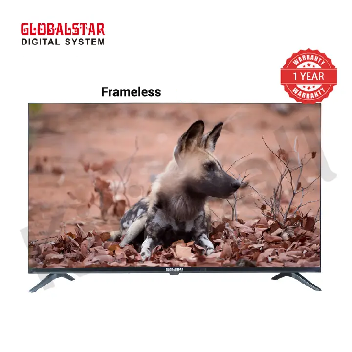 GLOBALSTAR 43" INCH TV DIGITAL LED TELEVISION, INBUILT DECODER FOR LOCAL CHANNELS,HD TV with MULTIPLE HDMI, USB PORTS, VGA PORT, 2 REMOTES,A+PANEL, WIDE COLOR ENHANCER,1 YEAR WARRANTY+ 7 FREE GIFTS