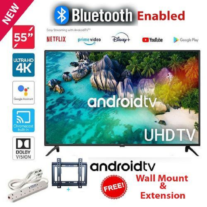 GLOBALSTAR 55" INCH/139CM, 55UK64,4K ULTRA HD SMART TV,FRAMELESS, BLUETOOTH ENABLED TELEVISION,NETFLIX, YOUTUBE, PRIMEVIDEO,VIDAA OS,DOBLY,USB/HDMI/VGA PORTS,+ 2 YRS WRNTY+ FREE EXTENSION+WALL BRACKET