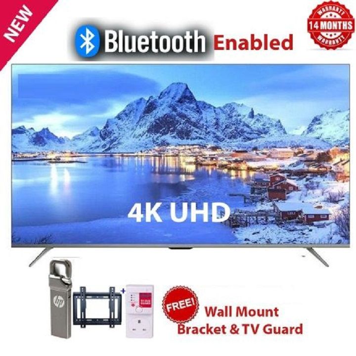 GLOBALSTAR 65" INCH TV /165CM, 65UK64,4K ULTRA HD SMART TV,FRAMELESS, BLUETOOTH ENABLED TELEVISION,NETFLIX, YOUTUBE, PRIMEVIDEO,VIDAA OS,DOBLY,USB/HDMI/VGA PORTS + A FREE TVGUARD+FLASH + W ALL BRACKET