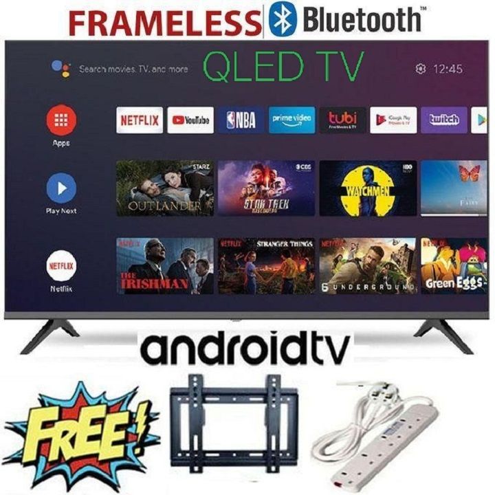 HTC4300QFS QLED VITRON 43" INCH TV FHD SMART ANDROID TV, ICAST,NETFLIX ,YOUTUBE TELEVISION INBUILT DECODER WIFI ENABLED, APP STORE 1GB-RAM 8GB-ROM 2*USB,3*HDMI PORTS+FREE EXTENSION CABLE+ WALL BRACKET