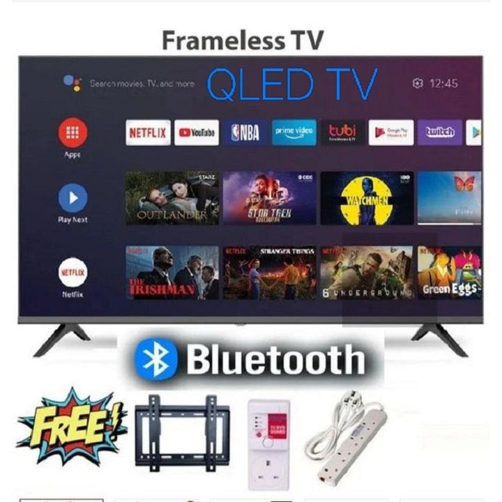 VITRON 43" INCH QLED TV HTC4300QFS BLUETOOTH ENABLED,  FRAMELESS FHD SMART ANDROID QLED TV ,DIGITAL TV,NETFLIX ,YOUTUBE TELEVISION BUILT-IN WIFI, APP STORE 1GB-RAM 8GB-ROM + 3 FREE GIFTS