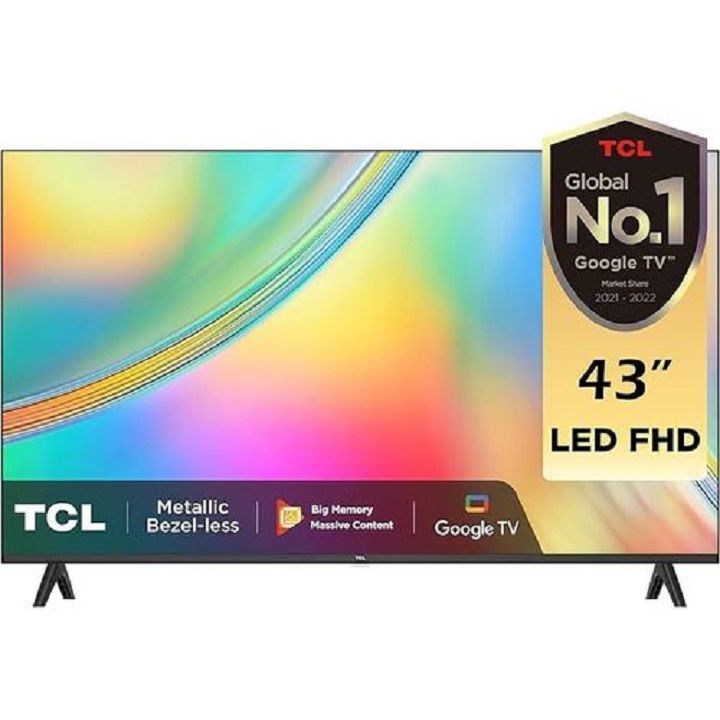 TCL 43S5K,43" Inch Google QLED TV Bluetooth Enabled Full HD Television Smart ANDROID TV Netflix Youtube Google Appstore Inbuilt WIFI , Inbuilt Decoder, DOLBY AUDIO , HDR10 + FREE TV GUARD + EXTENSION
