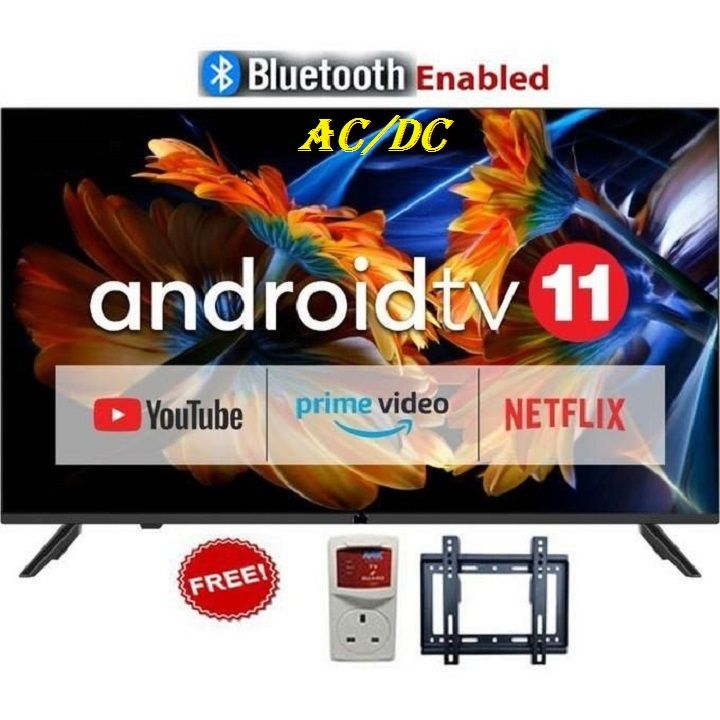AMTEC 40" inch TV AC/DC TV, Bluetooth Enabled, Full HD ,Smart Android TV,Built-in WIFI Connectivity,Inbuilt Decoder 2*HDMI 2*USB Ports WideColor ENHANCER NETFLIX YOUTUBE+ FREE TV GUARD + WALL BRACKET