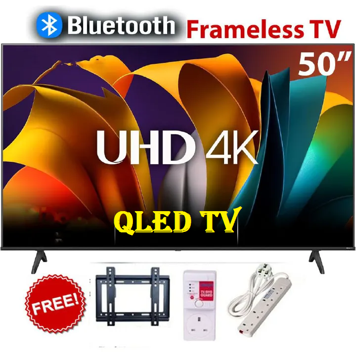 VITRON 50" INCH QLED TV 4K UHD HTC5088QFS SMART ANDROID TELEVISION, BLUETOOTH CONNECTIVITY, WIFI ENABLED, INBUILT DECODER , NETFLIX, YOUTUBE, APPSTORE,1.5GBRAM 8GBROM+ FREE TV GUARD+BRACKET+EXTENSION
