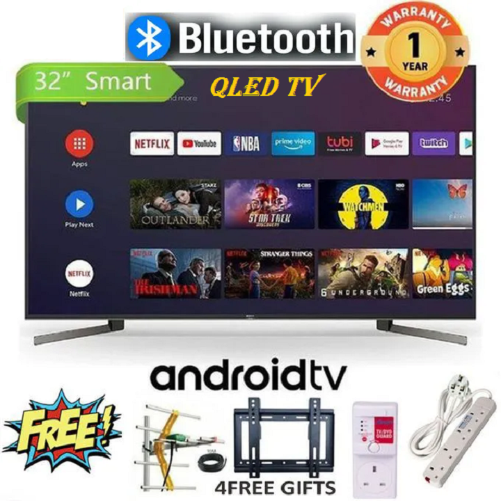 TCL 32" inch QLED GOOGLE TV Bluetooth Enabled Inbuilt decoder Frameless Smart Android TV HDR10 DOLBY LED WIFI Television, Chromecast SCREEN , Google Playstore,DOLBY Netflix YouTube+ 4 EXTRA FREE GIFTS