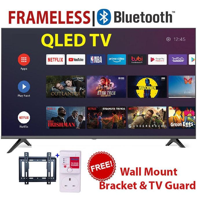 Vitron 32" Inch QLED TV BLUETOOTH ENABLED Frameless Smart TV HD Netflix TV YouTube Television DVB-T2 Android 14.0 HTC3288QS AC Energy Saving INBUILT Television 1G+8G + FREE TV GUARD+BRACKET