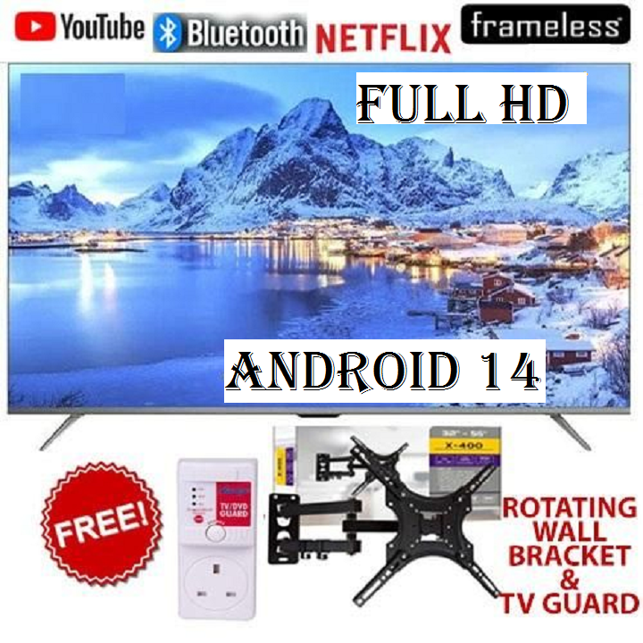 VITRON 50" INCH TV HTC5008FS 2K FULL HD TV SMART ANDROID TELEVISION, BLUETOOTH ENABLED, WIFI CONNECITIVITY, INBUILT DECODER , NETFLIX, YOUTUBE, APPSTORE,1.5GBRAM 8GBROM + FREE TV GUARD+ TILT BRACKET