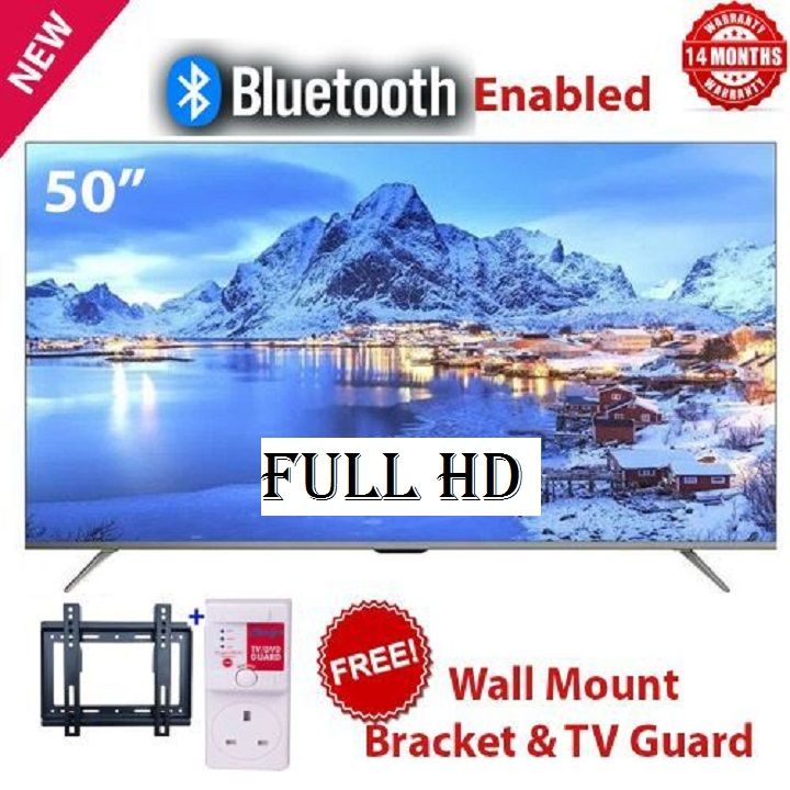 VITRON 50" INCH TV HTC5008FS 2K FULL HD TV SMART ANDROID TELEVISION, BLUETOOTH ENABLED, WIFI CONNECITIVITY, INBUILT DECODER , NETFLIX, YOUTUBE, APPSTORE,1.5GBRAM 8GBROM + FREE TV GUARD+ WALL BRACKET