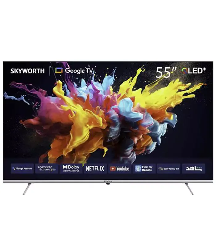 Skyworth 55″ inch TV 4K UHD QLED TV Television Smart  Ok Google TV Appstore Inbuilt Decoder,Netflix,Youtube,Prime Video,Bluetooth ENABLED,Wi-Fi Enabled,Chrome i-cast Screen+FREE TILT  WALL BRACKET