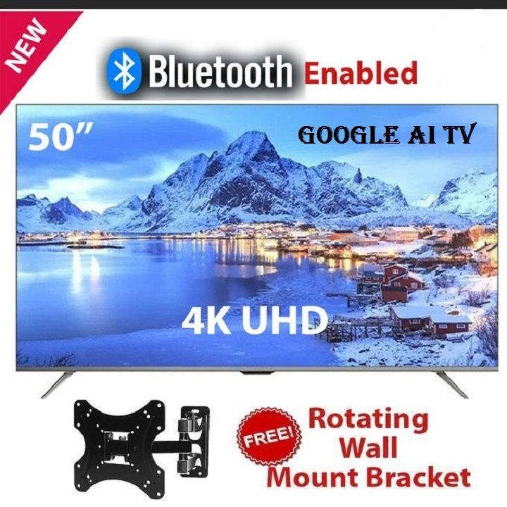 Skyworth 50″ inch TV 4K UHD GOOGLE Television Smart  Ok Google TV Hands-Free Voice Control  App store Inbuilt Decoder ,Netflix, YouTube ,Prime Video, Bluetooth, i-cast SCREEN + FREE TILT WALL BRACKET