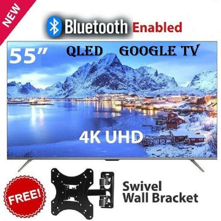 Skyworth 55″ inch TV 4K UHD QLED TV Television Smart  Ok Google TV Appstore Inbuilt Decoder,Netflix,Youtube,Prime Video,Bluetooth ENABLED,Wi-Fi Enabled,Chrome i-cast Screen+FREE TILT  WALL BRACKET