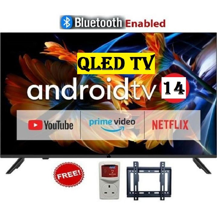 VITRON 32" INCH QLED BLUETOOTH TV  HTC3288QS FRAMELESS Smart Android & DIGITAL TV with Inbuilt Decoder Inbuilt WIFI Netflix You-tube ICAST SCREEN App-store 14 Months Warranty + FREE TV Guard + Bracket