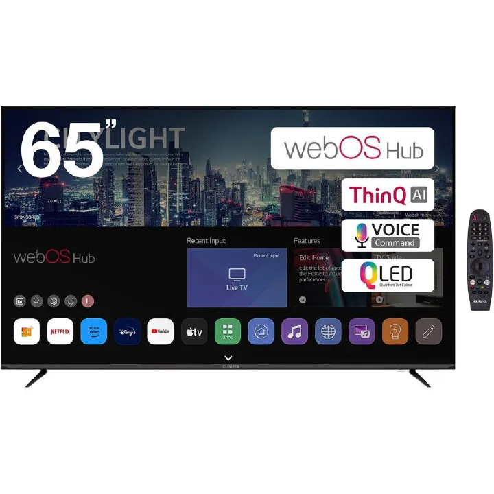 Vitron 65" Inch Smart TV 4K WebOS TV DVBT2/S2 ,HDR, Dolby Audio,PrimeVideo ,Inbuilt Decoder ,App store, Netflix ,YouTube, BLUETOOTH , MULTIPLE USB HDMI ports Multilanguage Wide Color Enhancer VITRON65