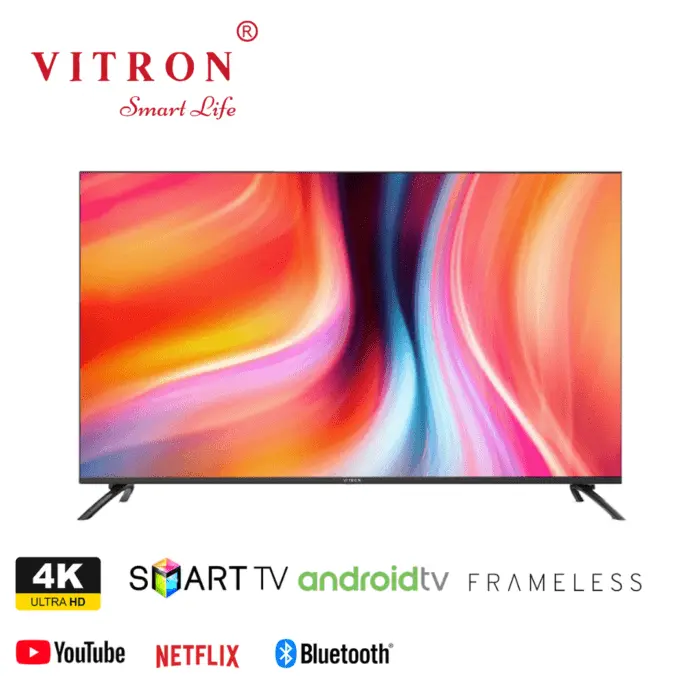 VITRON HTC5568S,55 Inches Television 4K Ultra HD Bluetooth ENABLED TV Smart Android  DIGITAL TV Netflix, YouTube App Store Inbuilt Decoder,ICAST SCREEN MIRRORING, + 7 FREE GIFTS