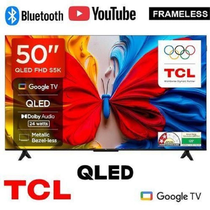 TCL 50" Inch TV QLED TV Google TV Smart Full HD Android TV, Wi-Fi Enabled, Bluetooth Enabled, HDMI/USB ports, Netflix, YouTube, Dolby Audio Prime Video, Inbuilt Decoder for local channels,cast screen
