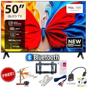 TCL 50" Inch SMART TV QLED TV Google TV Full HD Android TV, Wi-Fi Enabled, Bluetooth Enabled, HDMI/USB ports, Netflix, YouTube, Dolby Audio Prime Video, Inbuilt Decoder,cast screen+6 EXTRA ACCESSORIES