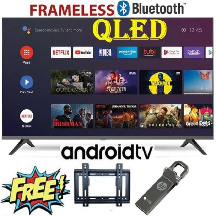 Vitron 32" Inch Smart Android TV BLUETOOTH  HD Netflix TV YouTube Television DVB-T2 Android 14 HTC3288QS AC Energy Saving INBUILT DECODER Television 1GB RAM+8GB ROM  ICAST+ FREE BRACKET+A FLASH DISK