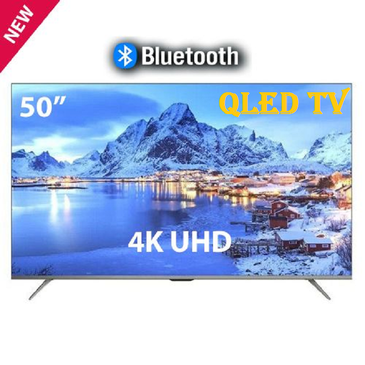 VITRON 50" INCHES QLED TV SMART ANDROID FRAMELESS TELEVISION,BLUETOOTH CONNECTIVITY, WIFI CONNECTIVITY, 4K UHD RESOLUTION,INBUILT DECODER HTC5088QFS + REE TV GUARD and WALL MOUNTING BRACKET