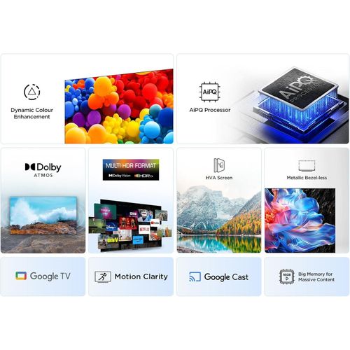 TCL 50" Inch Smart TV 50V6C 4K ULTRA HD with Google Dolby Vision, Atmos, HDR Pro+, Game Accelerator Enhanced Gaming, Voice Control, NETFLIX YOUTUBE,APP STORE,ICAST SCREEN +FREE  TILT WALL  BRACKET