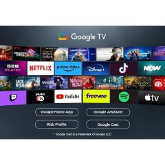 TCL 50" Inch Smart TV 50V6D 4K ULTRA HD TV Google Dolby Vision Atmos HDR Pro+ Game Accelerator Enhanced Gaming Voice Control NETFLIX YOUTUBE APP STORE ICAST SCREEN TCL50 TCLTV+FREE TVUARD+TILT BRACKET