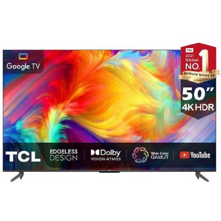 TCL 50" Inch Smart TV 50V6C 4K ULTRA HD  with Google Dolby Vision, Atmos, HDR Pro+, Game Accelerator Enhanced Gaming, Voice Control, NETFLIX YOUTUBE,APP STORE,ICAST SCREEN TCL50 +FREE TVUARD+EXTENSION