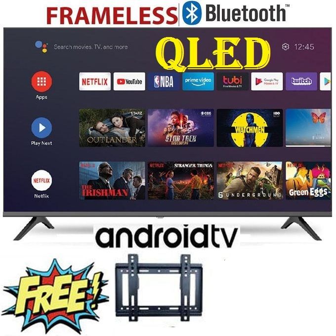 Vitron 40" Inch HTC4088QFS QLED TV Bluetooth Enabled Frameless Smart Android TV AppStore ,NETFLIX,YOUTUBE-WIFI Television 2*USB 3*HDMI PORTS, ICAST, Wide Color Enhancer+ FREE Wall Mounting Bracket