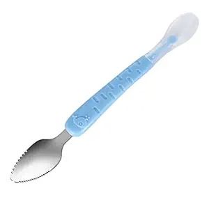 stainless steel Dual head baby feeding spoon