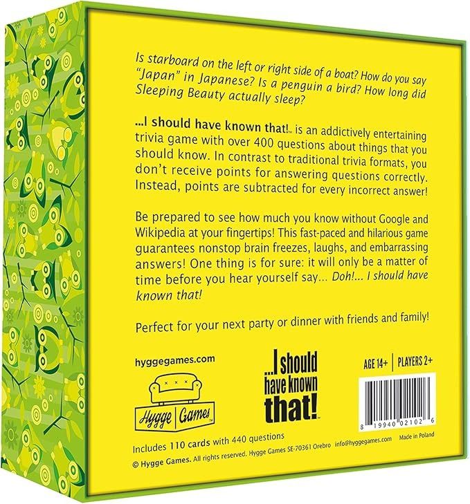 I should have known that Card Game - A Trivia Game About Things You Oughta Know