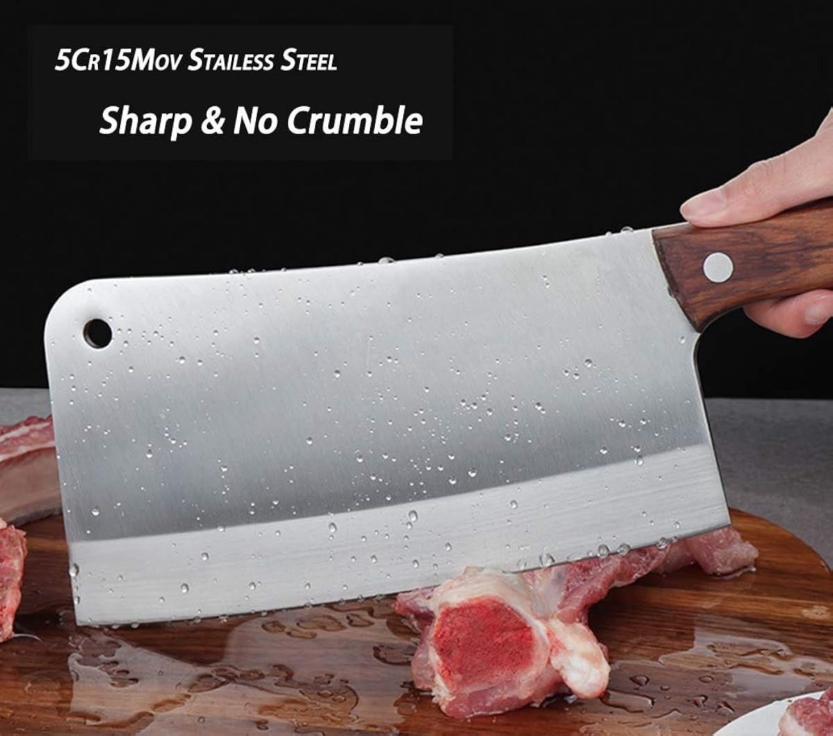 Butcher Knife, Meat Cleaver Knife, 8 Inches Chopping Knife, Super Strong Makes Heavy Duty Easy