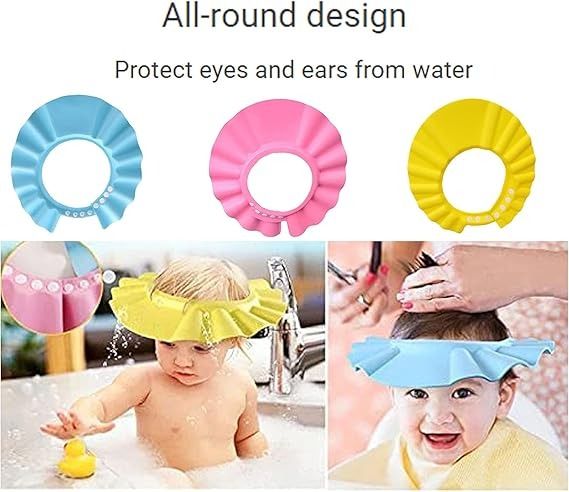 1Pcs EVA Foam Shampoo Cap Baby Shower Cap Kids Shampoo Bath Wash Hair Shield Hat Soft-without ear guard