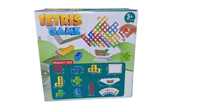 TETRIS TOWER GAME,  Tower Balance Stacking Game for Kids and Adults, Balanced Board Games for Kids 8-12, Two Players Team Versus Stack Attack Card Games