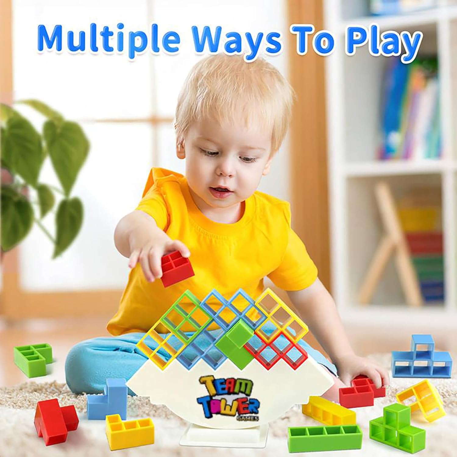 TETRIS TOWER GAME,  Tower Balance Stacking Game for Kids and Adults, Balanced Board Games for Kids 8-12, Two Players Team Versus Stack Attack Card Games