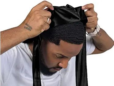 Stretchy Black Silk Durag/wave Drag - QUALITY GUARANTEED