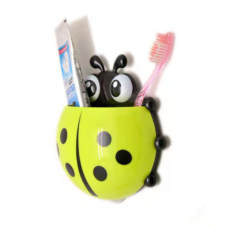 Suction Ladybird Toothbrush Holder – Wall-Mounted, Space-Saving, and Waterproof Bathroom Organizer