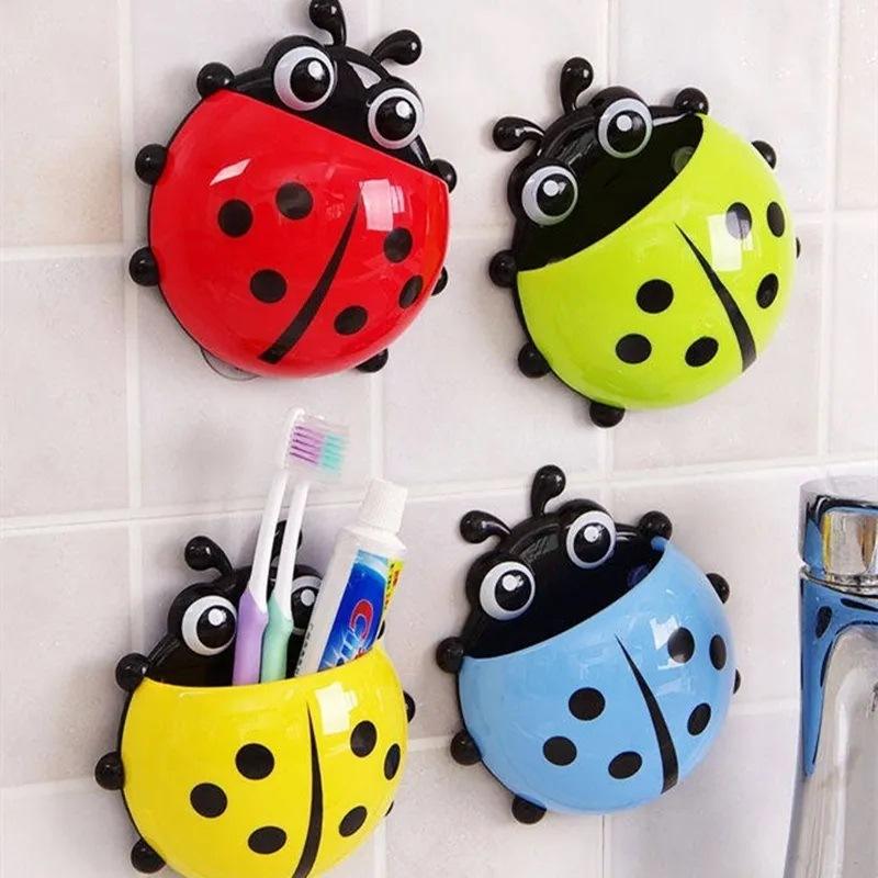 Suction Ladybird Toothbrush Holder – Wall-Mounted, Space-Saving, and Waterproof Bathroom Organizer