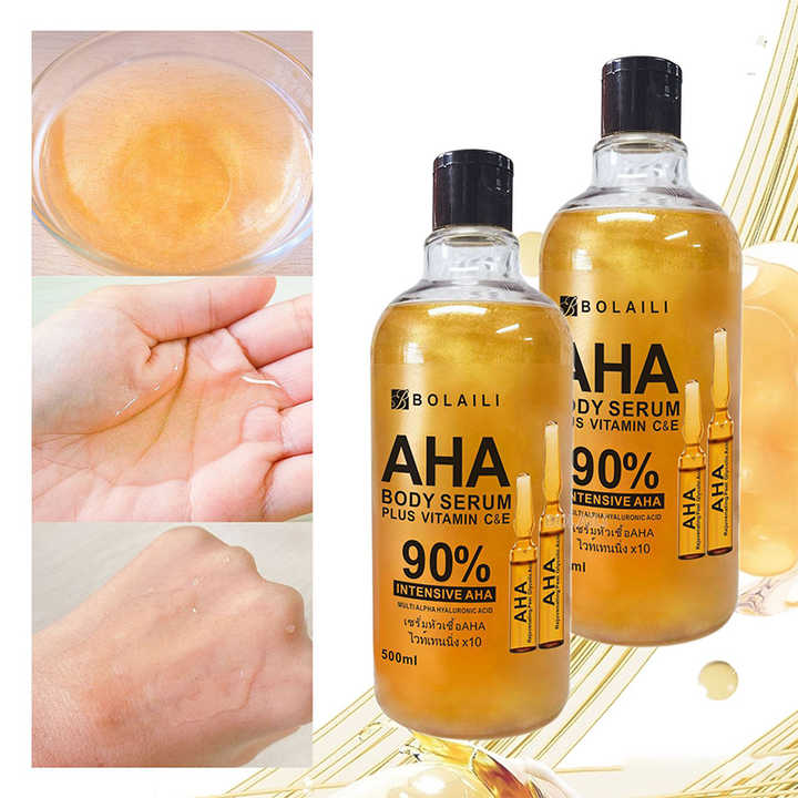Bolaili Skin Brightening Serum – AHA & Vitamin C for Glowing Skin | Anti-Acne, Dark Spot Corrector, + Hyaluronic Acid| Face & Body Treatment for Dark Knuckles & Uneven Tone